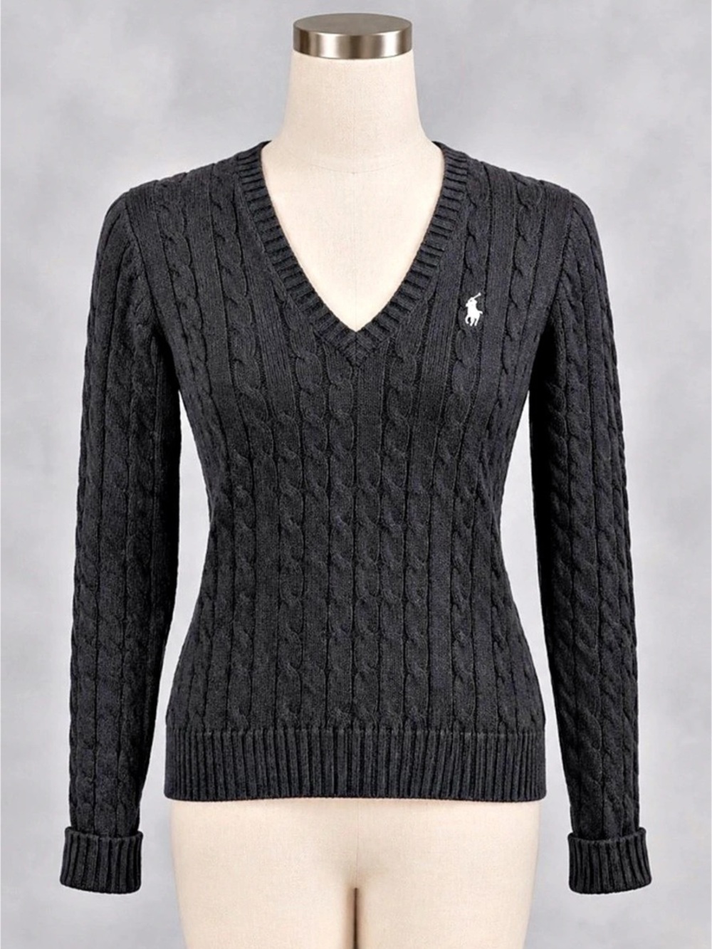 Polo Ralph Lauren Cable-Knit Cotton V-Neck Sweater